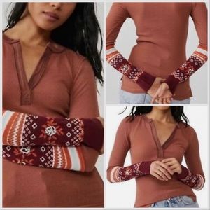 Free People Autumn Combo Mikah Layering Cuff Top Size Small NWT